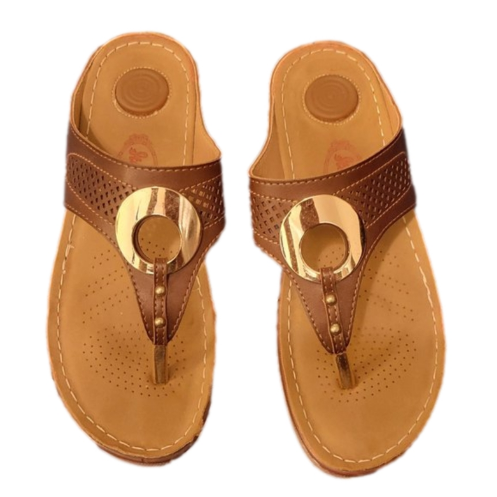 ITALINA BROWN SANDAL WEDGES